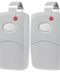 Two Replacement Garage Door Remotes For 308911 Multi Code Linear 300MHz with red LED lights, included visor clips