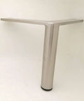 Heavy Hitters Stainless Steel Furniture Legs 8 Piece Metal Foot Set With Non Slip Padded Bottoms Sweet Silver height booster leg side view.