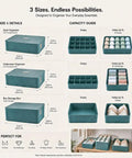 Premium Bra Storage Box With Lid size details sheet, dimensions and capacity guide for organizing bras.