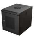 6U 10 Inch Network Server Cabinet With Perforated Door In Black, Wall Mountable IT Rack, 15.75 Inch Deep, side view