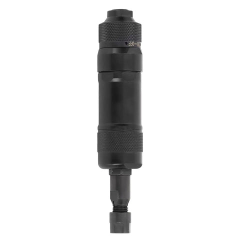 Heavy Duty Pneumatic Die Grinder, US Style Compact Air Powered Tool with Tight Precision Chuck, black metal body with precision chuck.