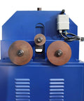 Heavy Duty Electric Pipe Bender With 17 Dies For Stainless Steel Iron And Round Square Tubes Up To Nearly Three Inches front view showing bending rollers.