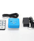 Ultra High Resolution 34MP Full HD 2K 1080P Digital Microscope Camera With HDMI And USB For Phone And PC Ideal For PCB Repair Electronics Inspection Industrial Microscopy And Precise Solder Work, with remote, cable and power adapter