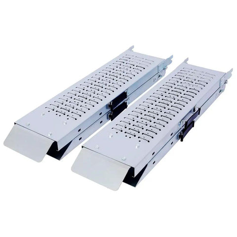 71 Inch Folding Steel Loading Ramps With Non Slip Surface And Carry Handle For Truck Trailer And Equipment Heavy Duty Set Supports 950 Lbs Per Pair