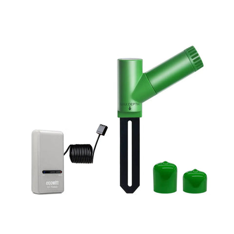 Soil Moisture Tester Kit With 915 MHz GW1200 IoT WiFi Gateway And WH51 Sensor for backyard growers, green sensor and gateway.