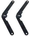Badass Heavy Duty Folding Lid Support Hinges With Smooth As Butter 180 Degree Motion Built For Cabinet Doors Furniture Repairs And DIY Woodworking Builds In Classic Black Finish, showing a pair of black steel hinges.