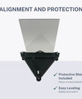Protective And Leveling Stand For FlightScope Mevo Gen 2 Golf Launch Monitor showing adjustable alignment base and bubble level.