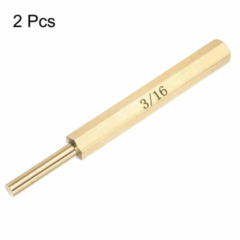 Brass Pin Punch Set 2 Pack Three Sixteenths Inch Nonmarring Drive Punch For Watch Repair Jewelry Craft Automotive Work And DIY Projects Pro Grade Precision Center Hole Tool For Safe Punching