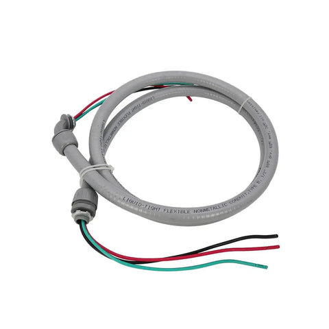 Heavy Duty Half Inch Liquid Tight Ac Whip Kit With Number 10 Thhn Wire And Flexible Non Metal Connector Caps Uv Resistant Power Cable for wiring.