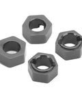 4 pack of 7Mm Hex Wheel Hub Adapters for RC Scale Crawlers, CNC aluminum alloy, designed for 1/24 models, secure fit.