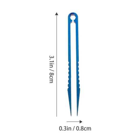 Titanium Alloy Tweezers Compact Machining Clamp Mini Travel Tool blue 3.1in length, 0.3in width, for camping with screwdriver function