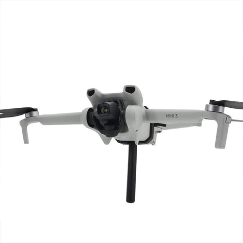 Grab And Go Handheld Drone Mount For DJI Mini 3 Pro with Takeoff And Landing Bracket attached to drone, front view.