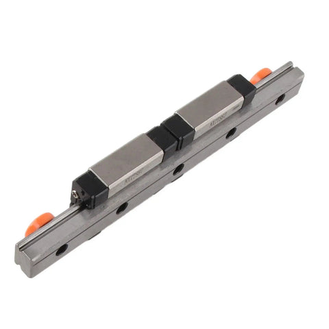Beefy Linear Rail Bearing Kit With Two Slide Blocks For Automation Equipment And Packaging And Printing Precision Positioning Steel Construction For Industrial Use, angled view