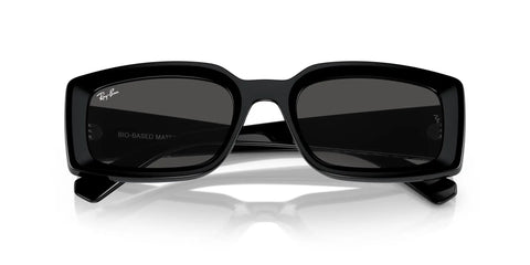 RB4395 Kiliane Sunglasses Square Black Frame Dark Grey Lenses 54mm Eco Friendly 65 Percent Bio Based Acetate Sustainable Dope Shades