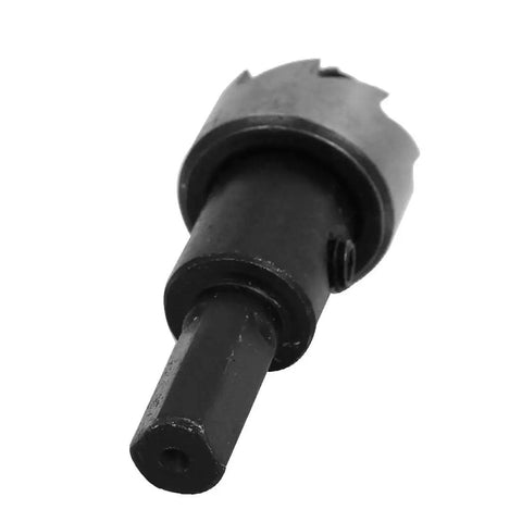 Close-up of HSS Hole Saw Kit With Spring Loaded Twist Drill Bit, 17.5mm Cut Diameter, 65mm Length, 5mm Pilot, high speed steel