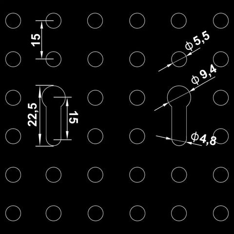 Detailed diagram of perforated wall panels for Heavy Duty Workbench With Wall Panels And Storage Cabinets, 63 Inch Industrial Garage Tool Organizer