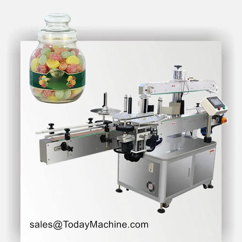 Heavy Duty Automatic Weighing Labeler For Fruits And Vegetables With No Fuss Pillow Packaging Machine with jar of candies