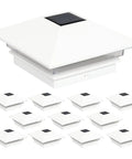 Check Out This Twelve Pack Of Slim Solar Powered Led Post Cap Lights Made For Four By Four Wood Posts With Adapter For Pvc And Vinyl Posts In Fresh White
