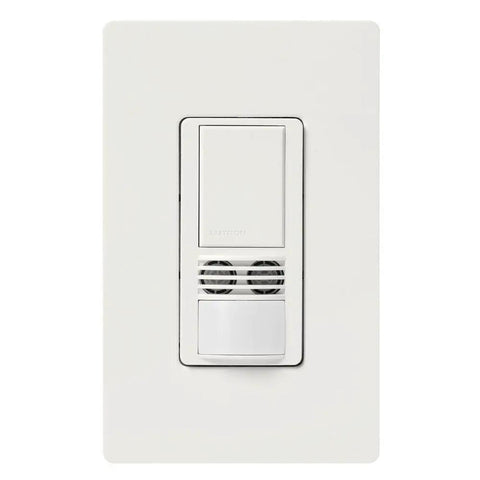 Maestro Dual Tech Occupancy Sensor Switch No Neutral Required For Small Rooms Great For Closets Offices And Tiny Conference Spaces White 6 Amp Single Pole Easy Install With Simple Setup, front view