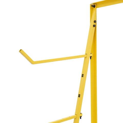 Heavy Duty Four Tier Cantilever Storage Rack With Badass 440 Lb Capacity Adjustable Pipe Organizer And Zero Hassle Freestanding Lumber Setup For Real Garage Grind Meant To Handle Long Boards Without Drilling In Bright Yellow