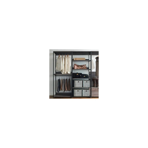 Hella Durable Wood Walk In Closet Organizer System Bedroom Storage Customizable Shelving Straight Up Smooth Hanging Bars Slick Modular Build Game Changing Room Cleanup Station