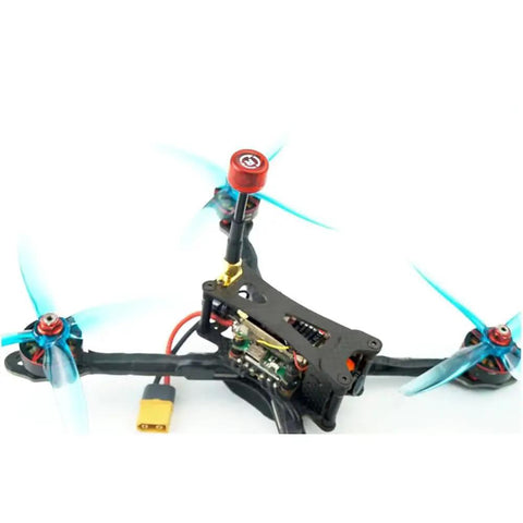 Rush Cherry FPV 5.8G Circular Polarization Antenna For Racing Drones on a drone with blue rotors and SMA-Male Connector