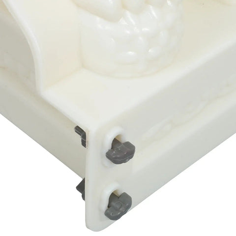 Close-up of Dope Pair Chinese Lion Statue Molds for Cement or Plastic Casting in white plastic with corner view details