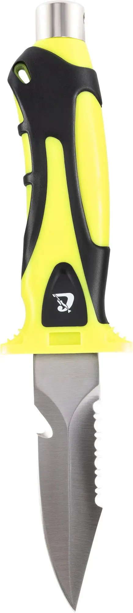 Argus Diving Knife For Saltwater Dives With Tempered 420 Stainless Steel Blade Straight Edge And Serrated Edge Line Cutter Notch