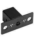 Eight Pack Workhorse Square Post Flange Base Brackets For One Inch Square Tubing featuring prepunched holes and matte black finish.