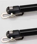Close-up of Two Pack Extended Ten Inch Gas Struts 200N 44LB Black Heavy Duty Lift Support with metal brackets attached