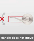Dummy Door Lever For Interior Doors Left Handed Satin Nickel Non Turning Single Sided Push Pull Handle For Closets French Double Doors And Pantry With No Latch Or Lock No Fuss Easy Install Diy, satin nickel side view