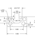 Kickstart Your Next Rad Mod With This Pro Grade 1.5 X 0.75 T Slotted Aluminum Extrusion Linear Slot Bar Rail detailed technical drawing.