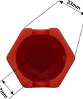 Top view of Six Pack One Half Inch Water Pressure Construction Testing Plug, Pro Grade, Red, 33mm width, 12mm depth.