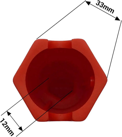 Top view of Six Pack One Half Inch Water Pressure Construction Testing Plug, Pro Grade, Red, 33mm width, 12mm depth.