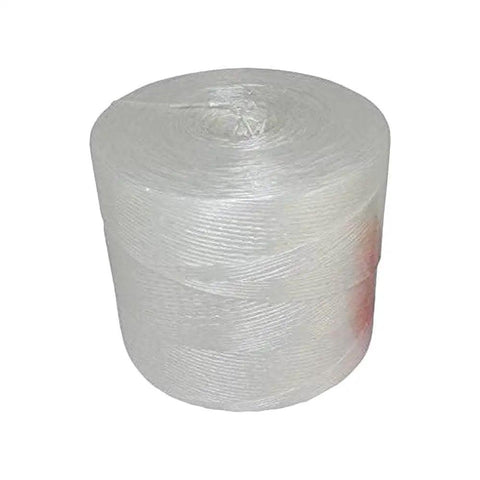 Heavy Duty Polypropylene Tie Twine For Bundling And Packing, Weather Resistant Pull Line, 156 Lb Tensile Strength, 1 Ply, 6300 Ft, White