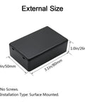5 Pack Plastic Project Boxes Junction Case For Electronics Black External 3.1 In X 2.0 In X 1.0 In Durable DIY Enclosure