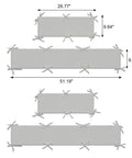 Grey soft padding panels with tie straps, 26.77" and 51.18" long, anti collision edge protection for nurseries and playrooms.