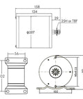Technical diagram of Powerful 1000W Brushless Motor For 36V 48V Electric Scooters And E Bikes Mid Drive DIY Kit Aluminum Housing