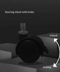 Steering wheel with brake for Height Adjustable Rolling Laptop Desk With Smooth Caster Wheels, enhancing mobility and stability.