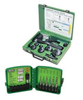 Quick Draw 90 Hydraulic Punch Driver Bundle with case, conduit punches, dies, draw studs, spacer adapter, DTAPKIT drill and tap set, 8-ton power