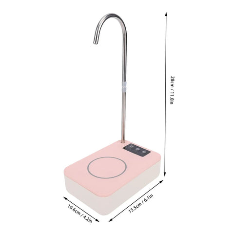 Desktop Water Dispenser Pump For 2, 3, 5 Gallon Bottles, Portable Bottle Pump With 360 Degree Rotatable Spout, Pink