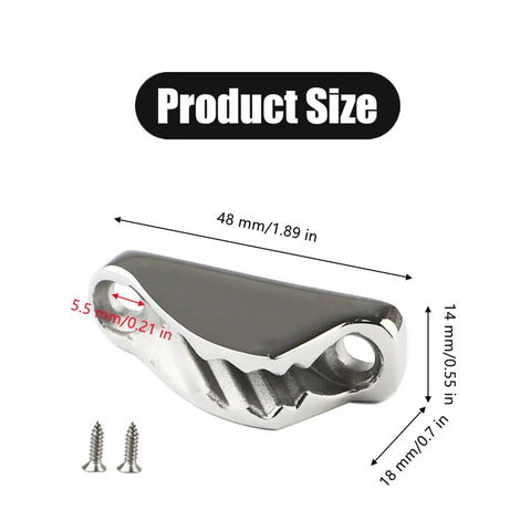 316 Stainless Steel Clam Cleat For Boats And Kayaks, Rugged Marine Grade Rope Cleat, Rust Resistant, with dimensions shown