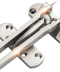 Heavy Duty Zinc Alloy Door Security Chain Latch Kickass Anti Theft Deadbolt For Home Entry Backdoor Slam Protection Rust Free hardware kit shown from the side.