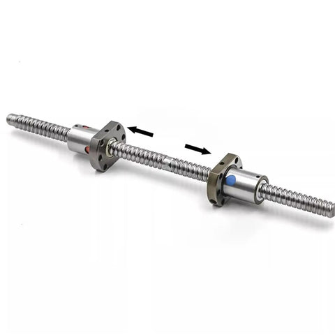 Bidirectional Ball Screw Nut SFU1204 With Anti Backlash Left And Right Hand Thread 500mm Long displaying ultra smooth operation