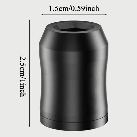 Magnetic Drill Bit Holder Aluminum Alloy Demagnetizer Tool Pro Grade For Drill Bits And Hex Shank Repairs front view with dimensions