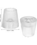 2Pc Rubber Chair Foot Pads Non Slip Floor Protectors For Chair Legs Universal Fit For Square Round And Rectangular Legs For Office And Night Use Self Adhesive Easy Install; shown in white with dimensions