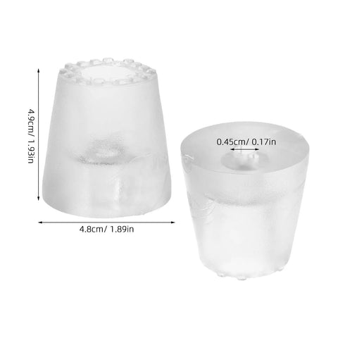 2Pc Rubber Chair Foot Pads Non Slip Floor Protectors For Chair Legs Universal Fit For Square Round And Rectangular Legs For Office And Night Use Self Adhesive Easy Install; shown in white with dimensions