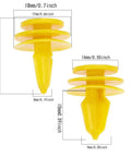 Built Dang Tough Nylon Door Trim Panel Push Retainer Fastener Clips For Jeep Grand Cherokee 50 Pack, yellow nylon clips with dimensions.