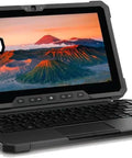 11.6 Inch FHD Touchscreen Rugged Convertible Laptop Built Tough For The Grind With Intel Core I5, 8GB RAM, 512GB SSD Military Grade Armor, Backlit Keyboard Windows 11 Pro Renewed with vibrant mountain display.