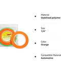 Pro Grade Fine Line Tape Half Inch Orange Masking Tape For Precise Paint Edges And Auto Detailing, visible packaging and tape roll.